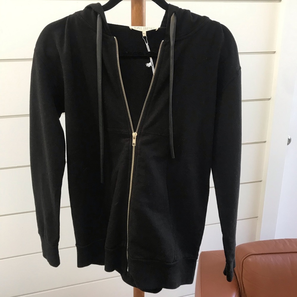 Joah brown zip up sweatshirt
